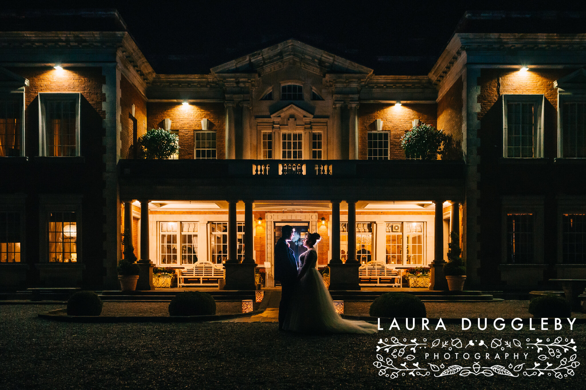 Eaves Hall Wedding Photographer - Night Time Portrait