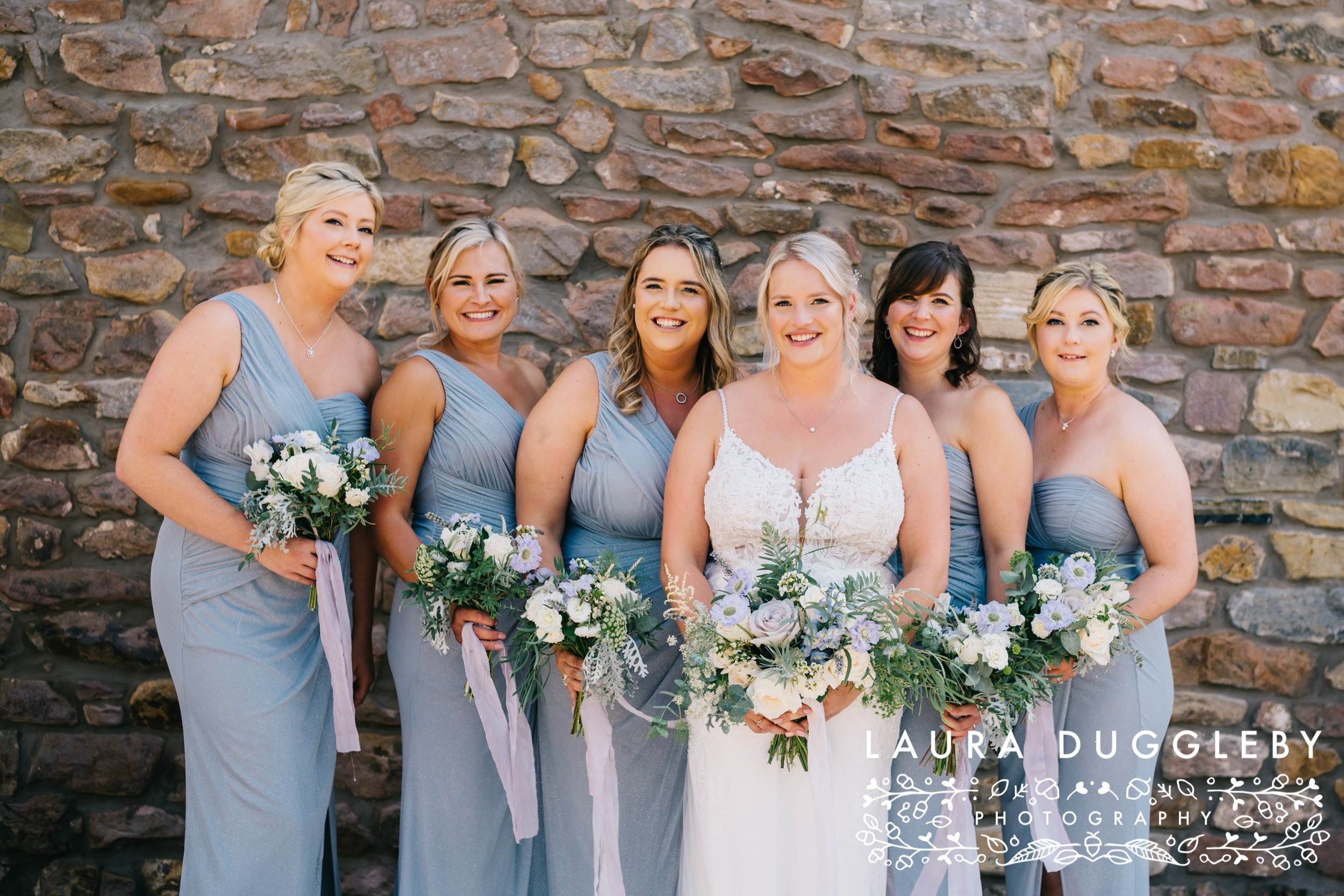 bridal party group picture at browsholme hall