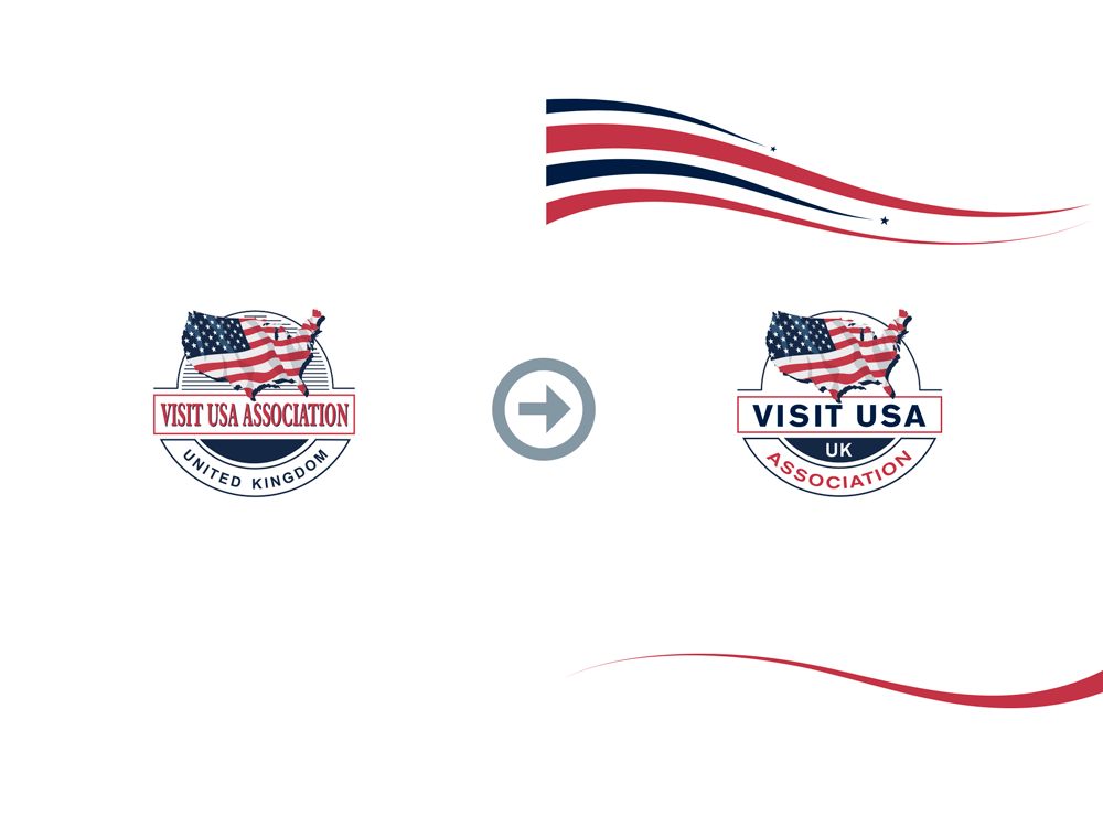  Modernising the logo and visual identity for Visit USA Association, UK. 