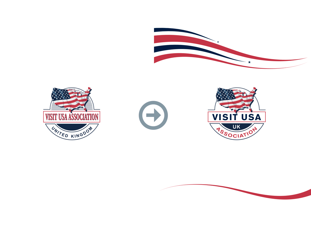 Modernising the logo and visual identity for Visit USA Association, UK.