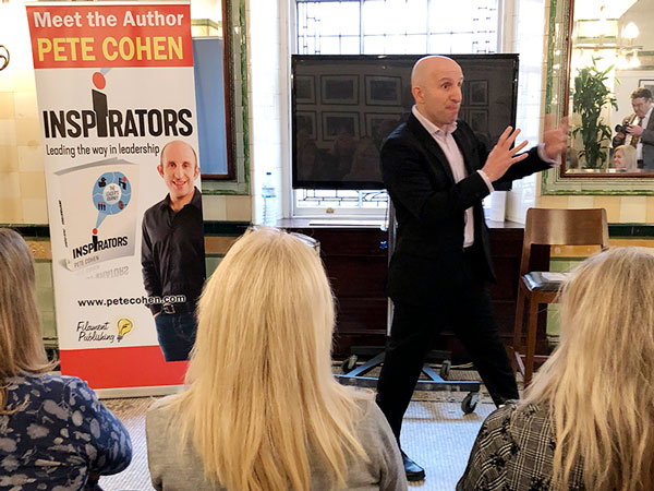 Pete Cohen during his lively talk about leadership at the book launch.