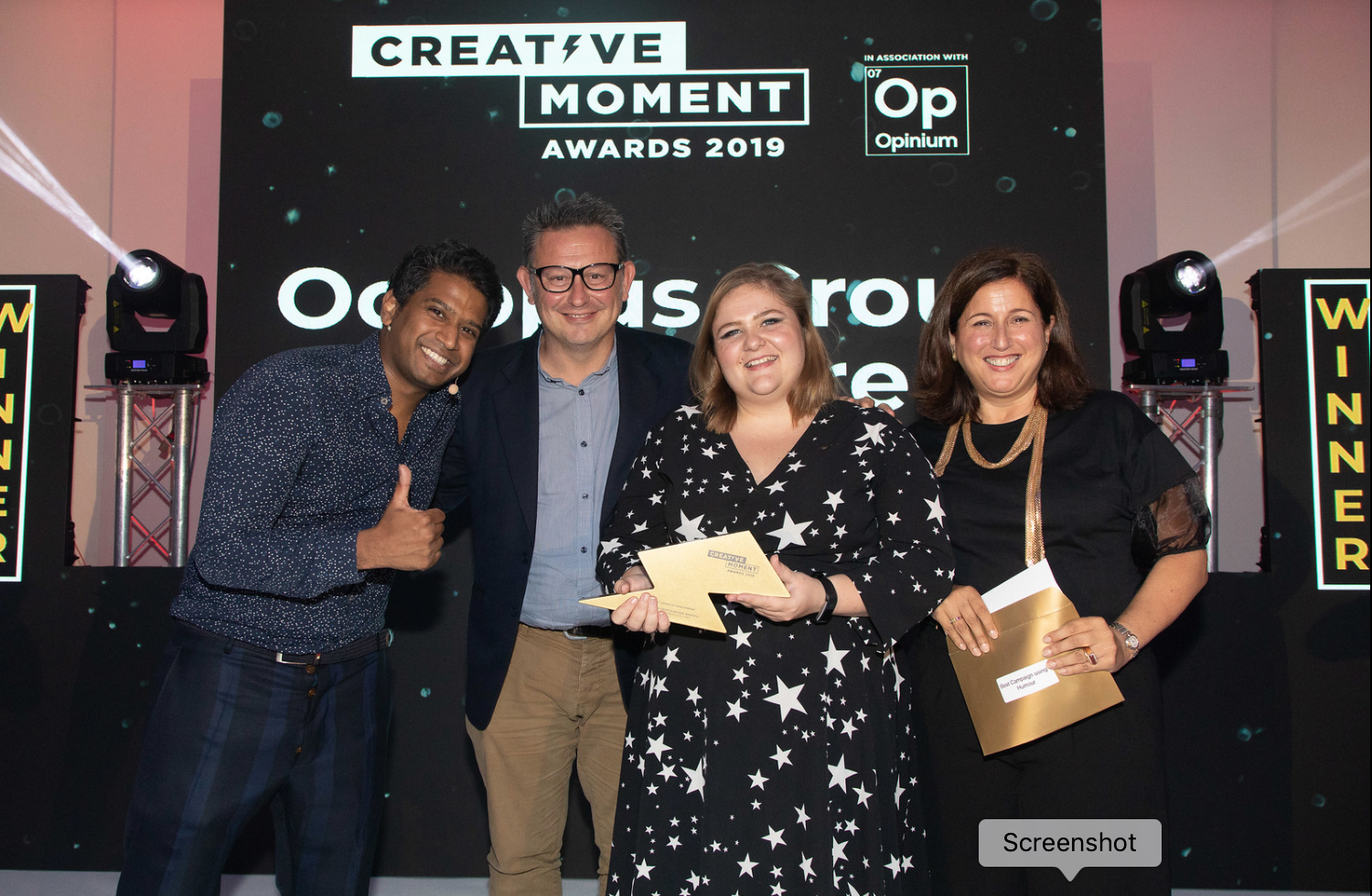 Octopus winning the Best Campaign using Humour for Tudder
