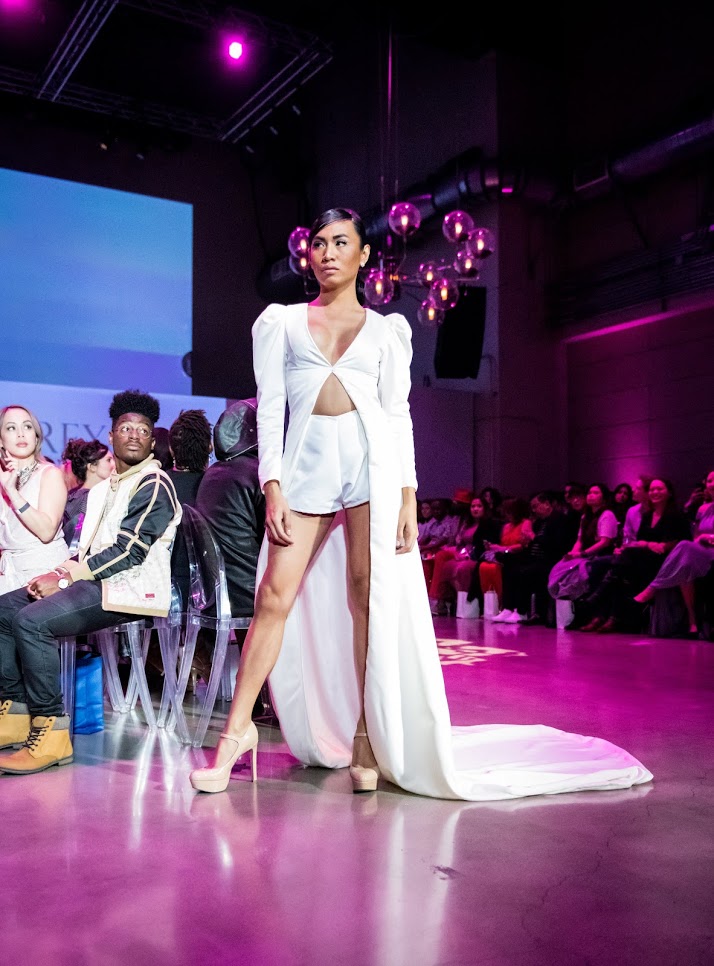 Transgender model in design by Pia Gladys Perey. Photo credit: LAFW .
