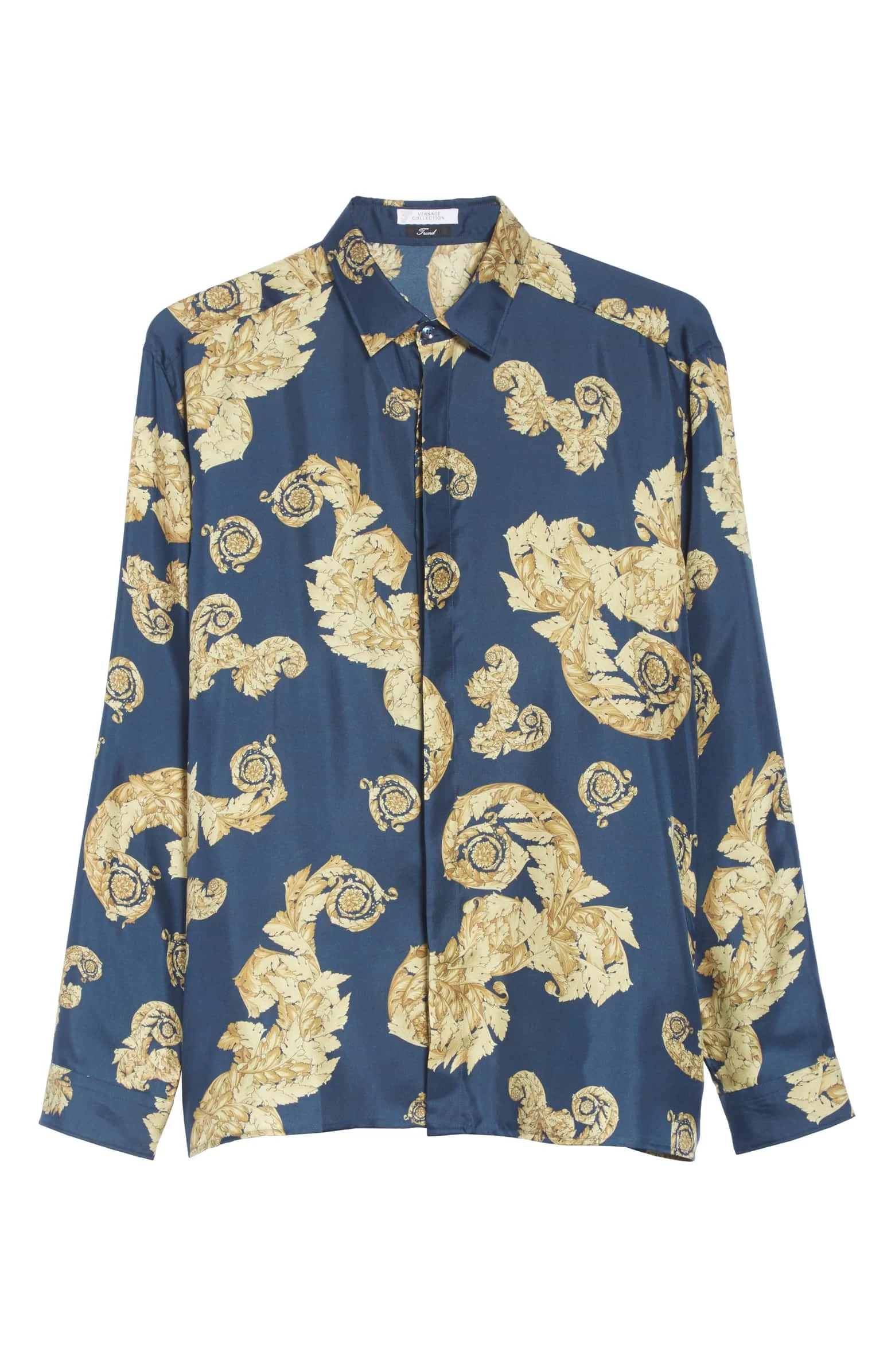 Versace Blue Gold Leaf Shirt.jpeg