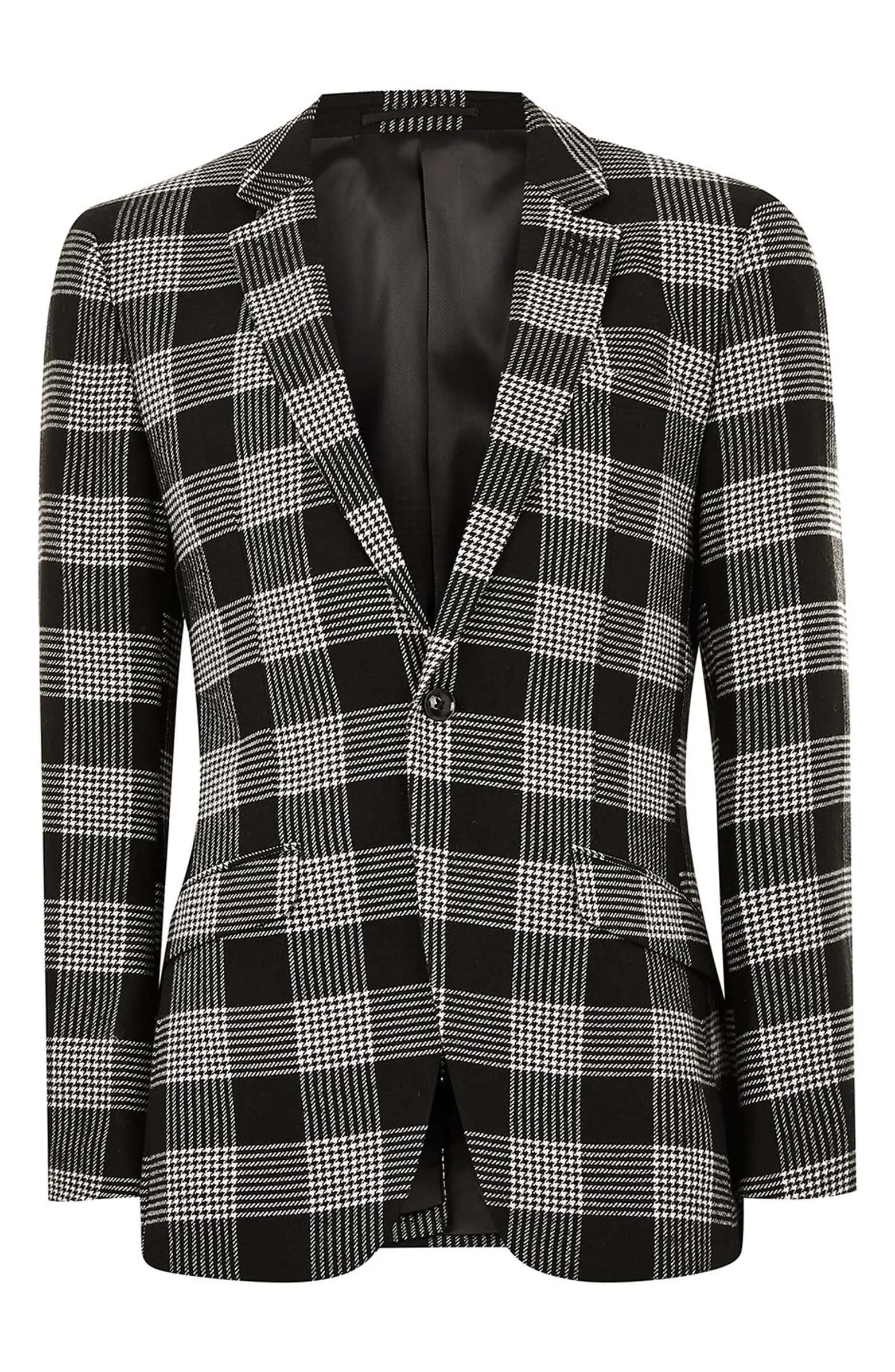 Topman Black and White Plaid Blazer.jpeg