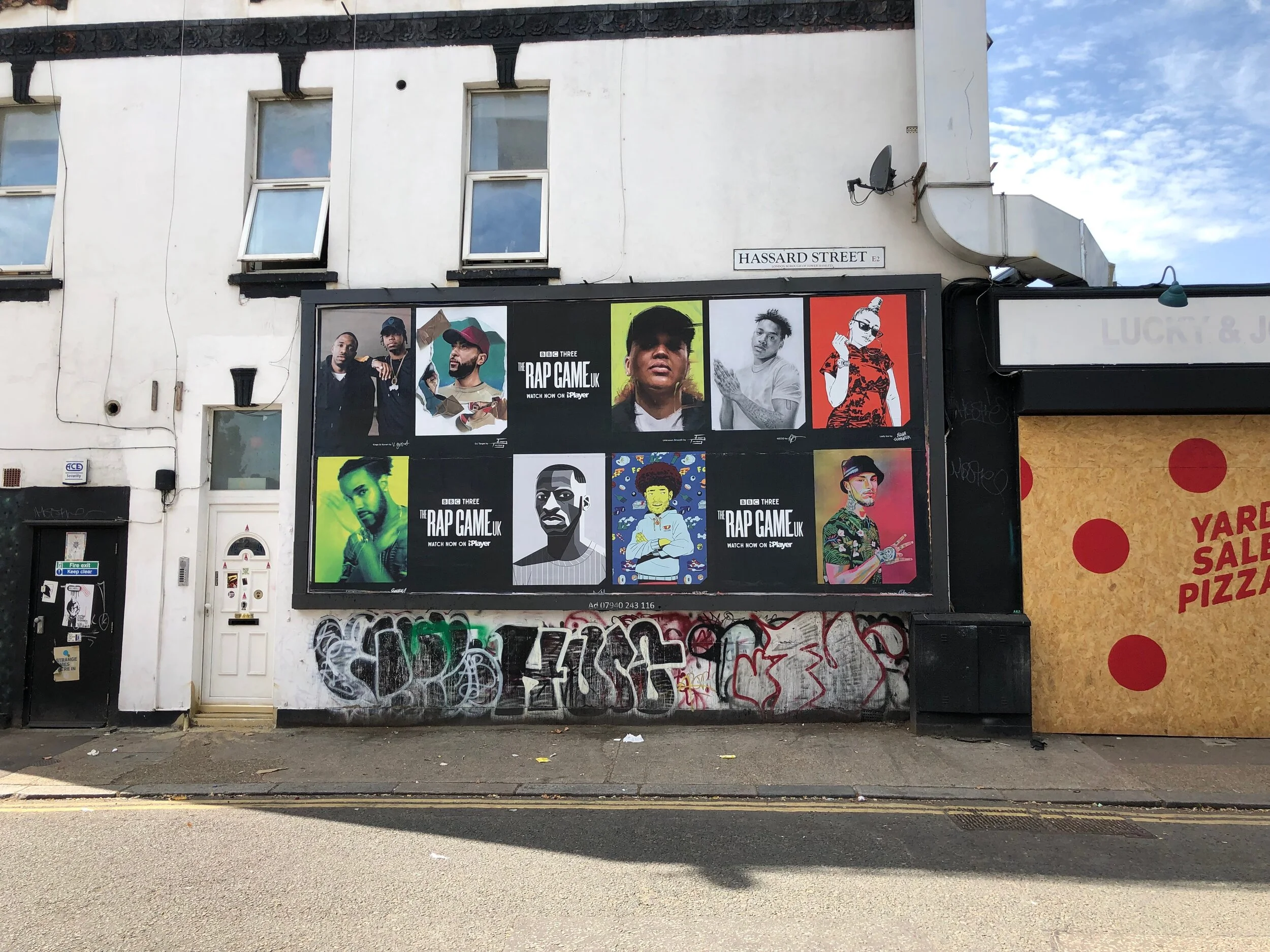 Elena Gumeniuk for BBC The Rap Game UK - Advertising on Hassard Street, Hackney, London.