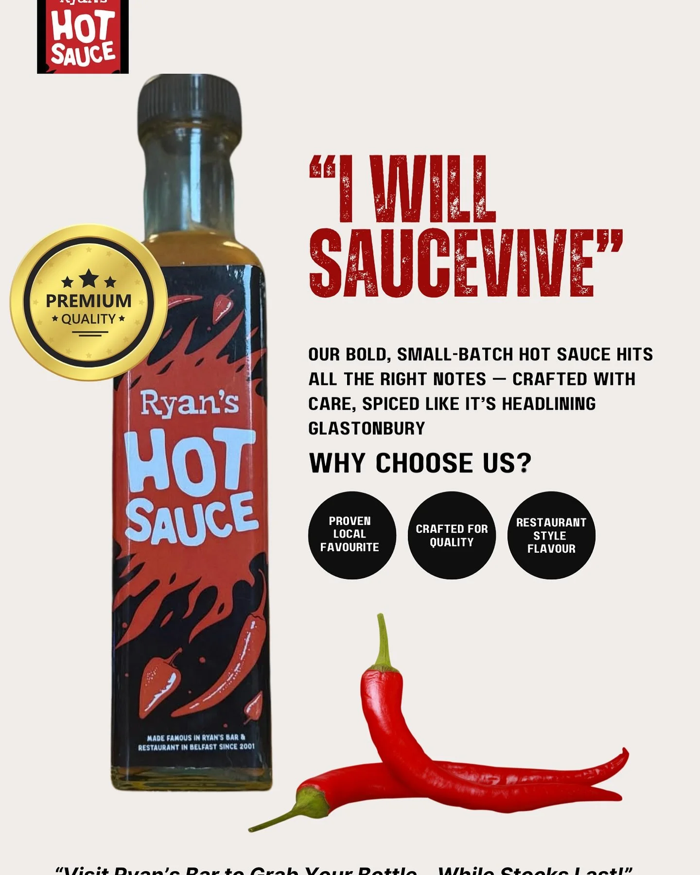 Fathers Day gift idea! Ryan&rsquo;s Hot Sauce 🙌

Available from @ryansbelfast