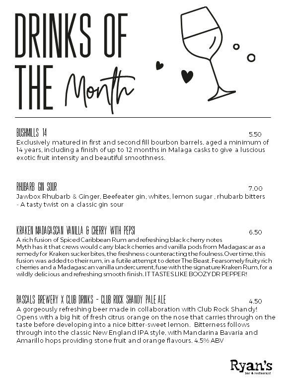 Drinks — Ryan's Bar