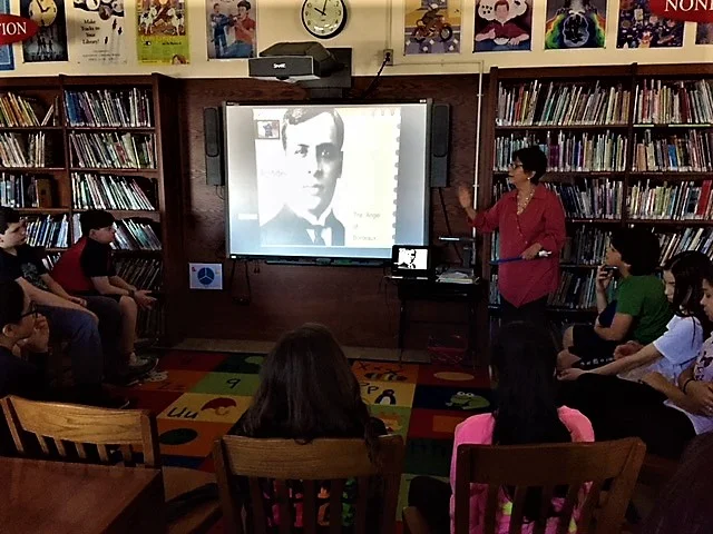 Speaking to an engaged group of 6th grade students who have already visited the Holocaust Memorial and Tolerance Center of Long island and heard the testimonies of two Holocaust survivors, Joan had the priviledge of sharing the story of how the #Holocaust hero, Portuguese Consul General Aristides de Sousa Mendes, saved the lives of thousands of desperate refugees by issuing visas for safe-haven in Portugal. To the credit of their librarian, Ms. Ellen Widawsky, and the three sixth grade teachers the students are deepening their understanding of this the darkest of periods in world history by studying ghettos, Righteous Among the Nations and other details of the Shoah (The Hebrew word which appears in the Bible more than a dozen times, always to signify complete and utter destruction.) The Chatterton School in Merrick, LI, NY is an example of the New York State school system at its best. Keep up the good work. #NEVERAGAIN.