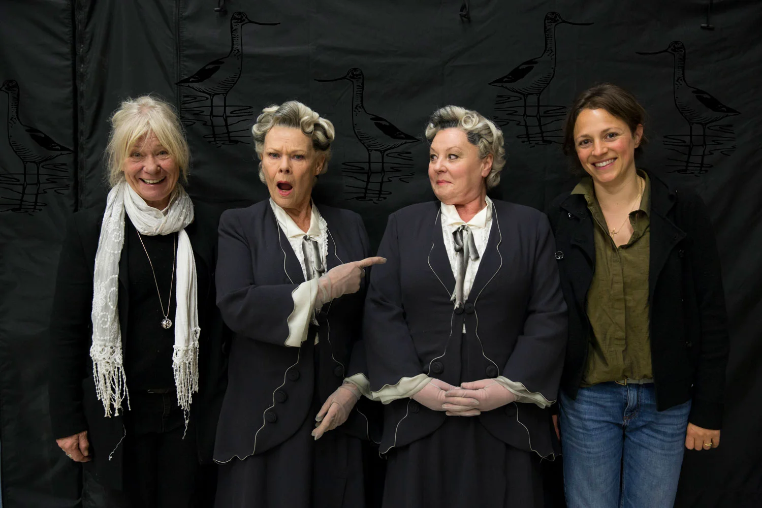 Judi's Team (Penny Ryder - assistant, Judi Dench - Miss Avocet, Tina Maskell - stunt double, Charlotte Child - costumer)