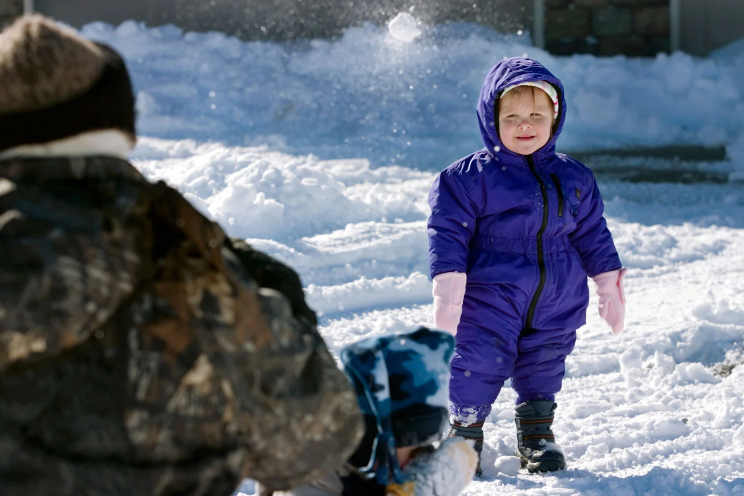 Maya's first snowball