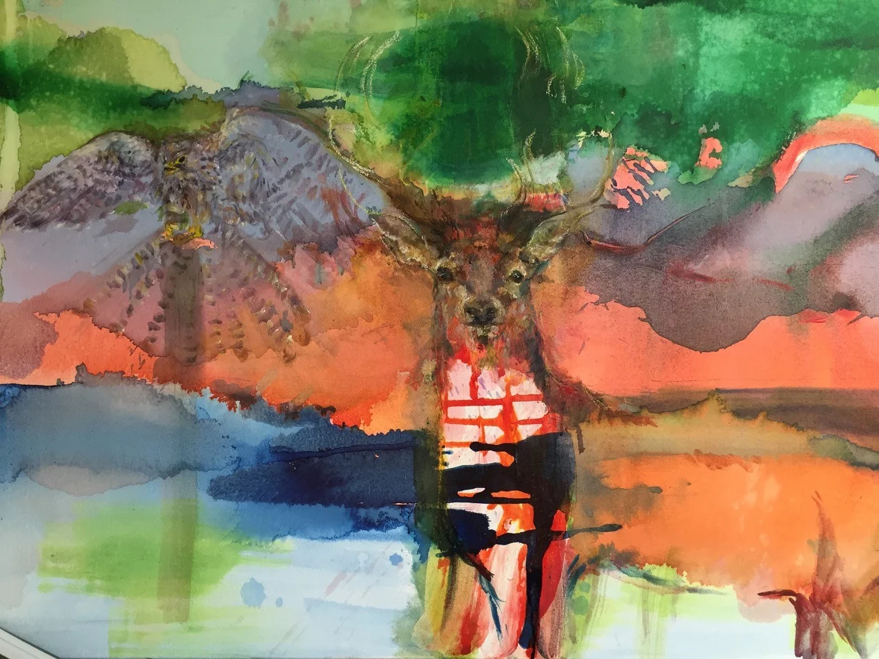 Torch, Watercolor on Canvas, 2018