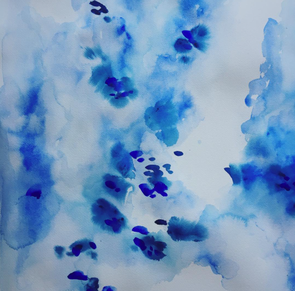 blue perceptions no.1 / watercolour, stretched cotton