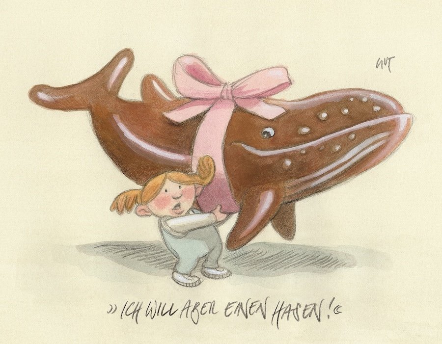 DER VERIRRTE BUCKELWAL IM OSTERNEST