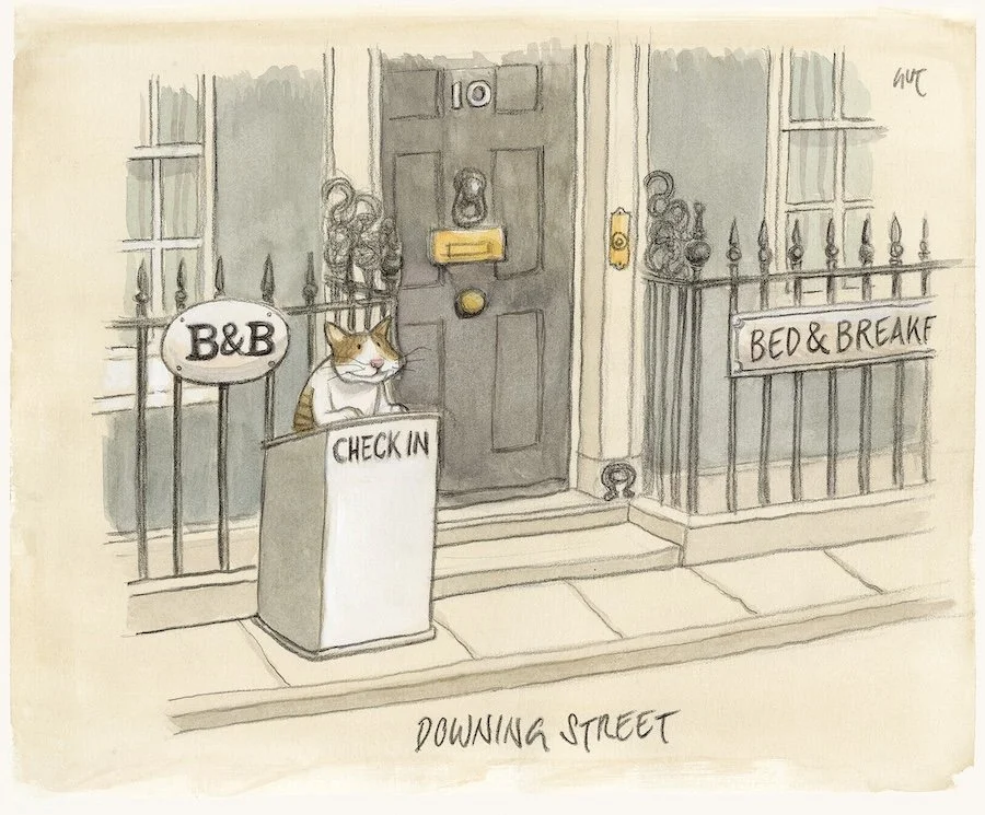 SIEBEN BRITISCHE PREMIERS IN 10 JAHREN - KATER LARRY ÜBERNIMMT AN DER DOWNING STREET