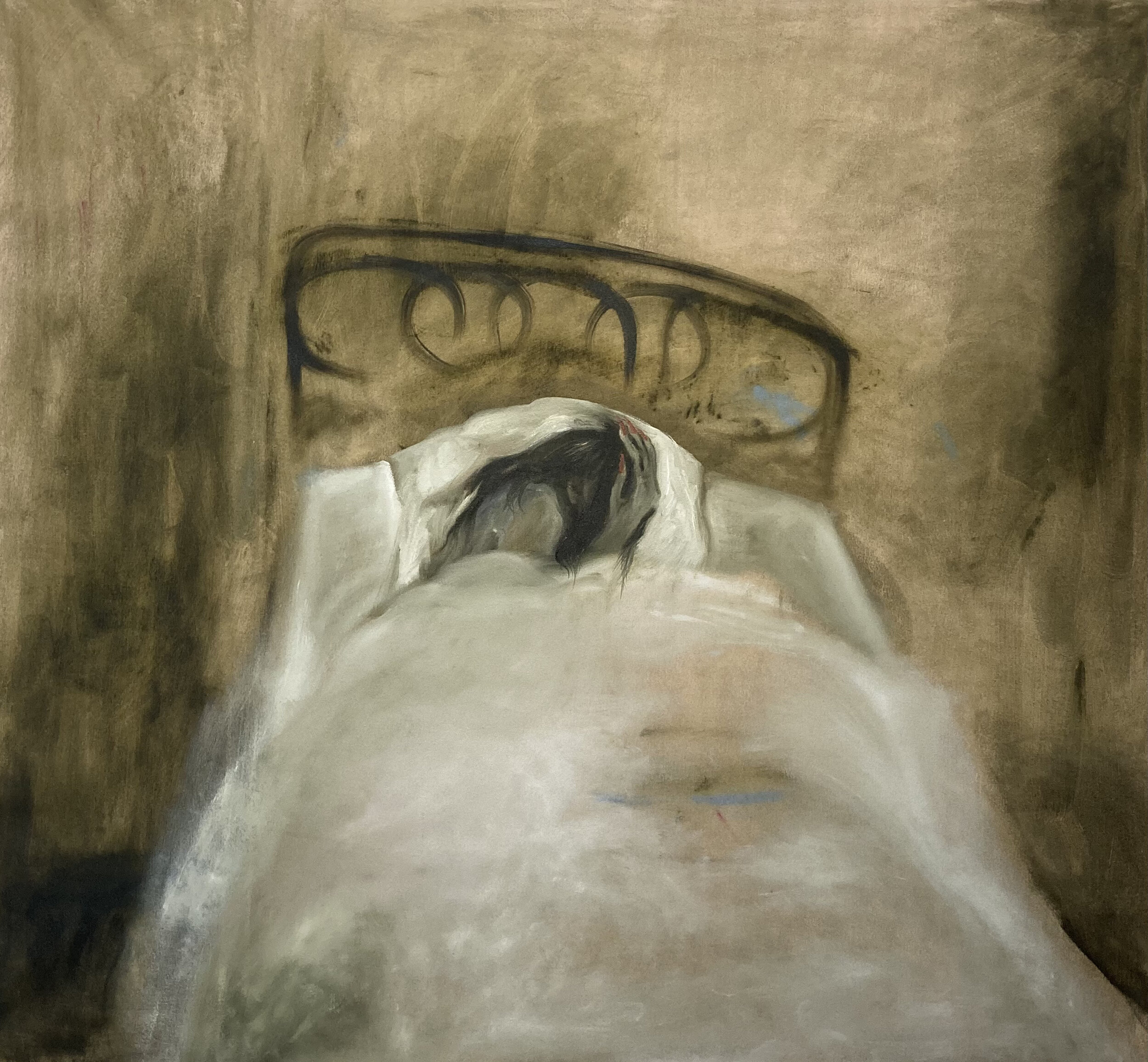 "Sleeper" 120x112cm, oil on canvas 2021