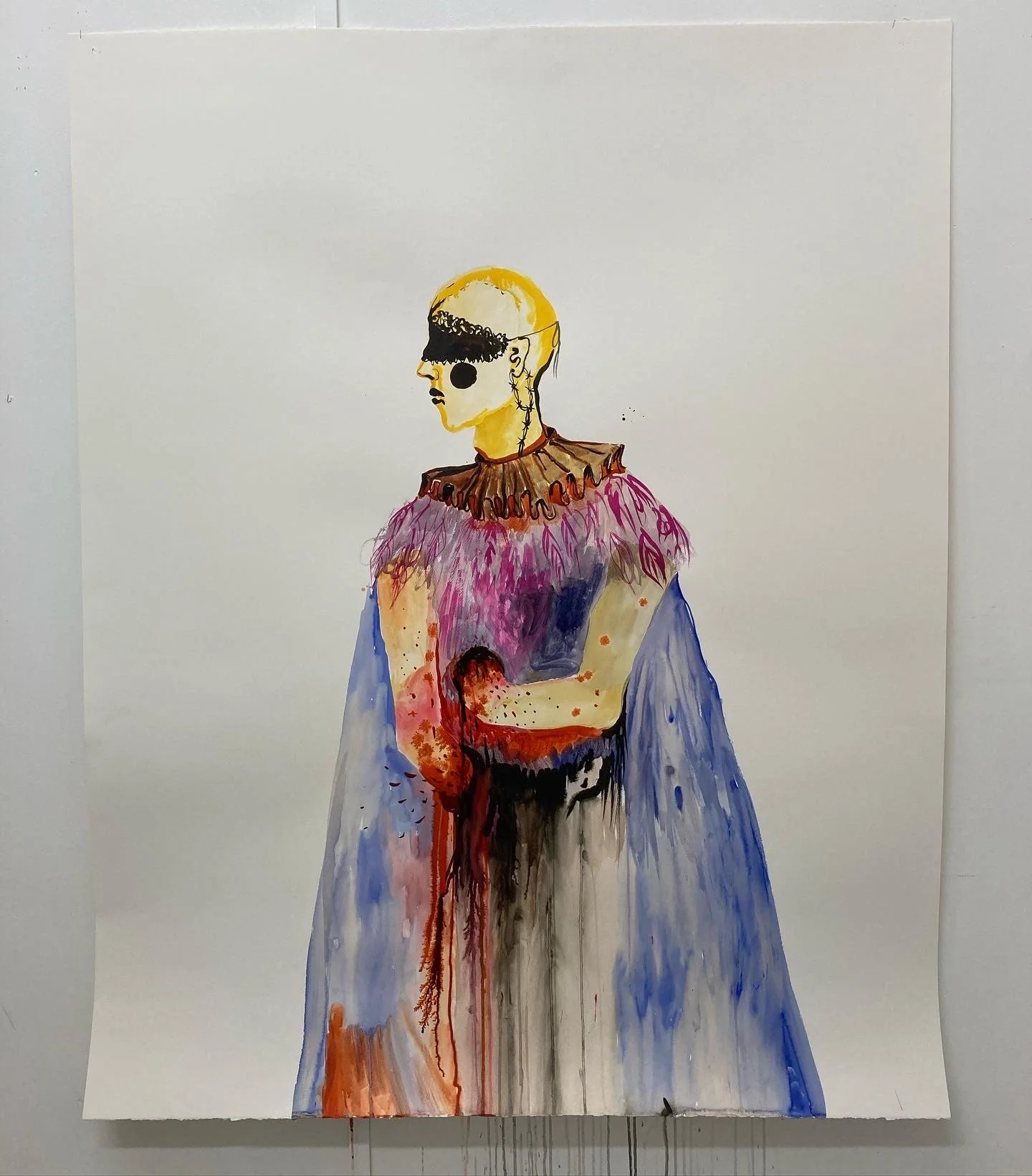 "Searching for oneself" watercolour on paper 110x90 cm 2021