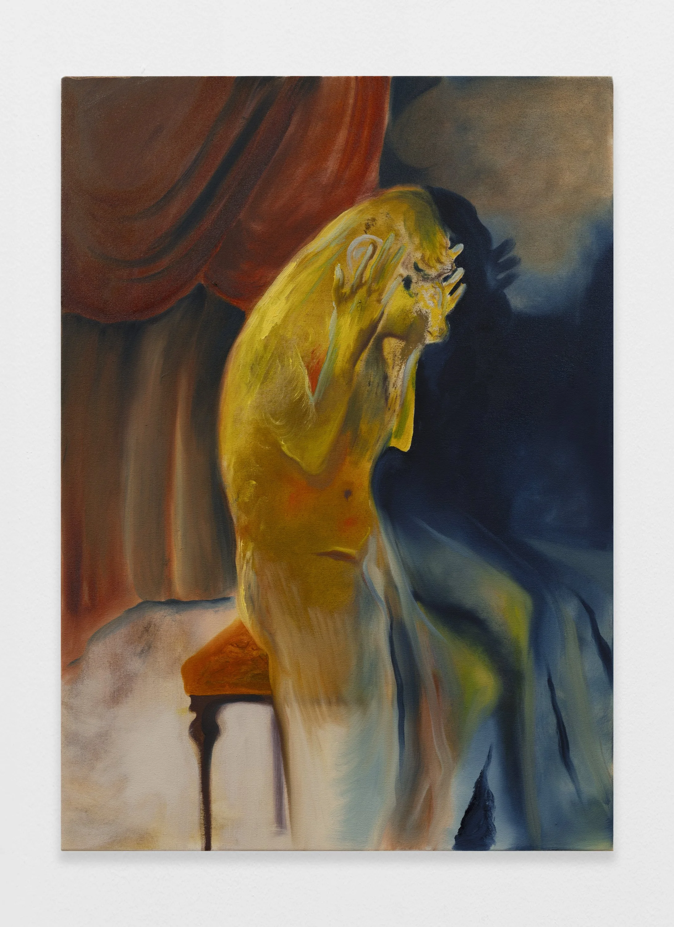 "Jumping over ones shadow" oil on canvas, 84 x 59.5 cm, 2024