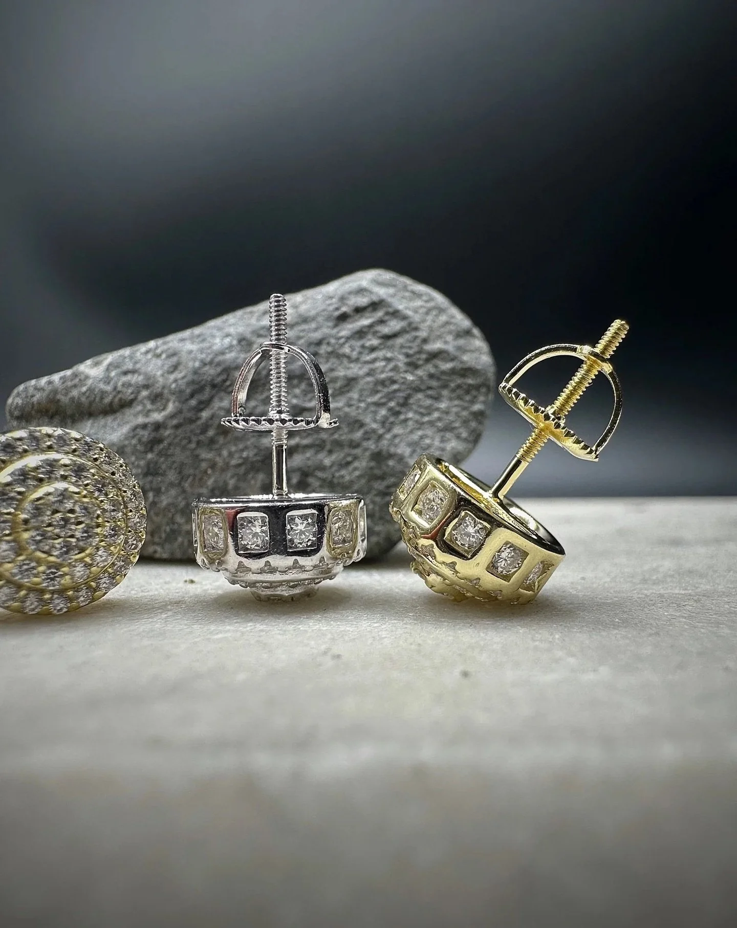 &bull; BKB Ice Dome Studs &mdash; crafted in 925 sterling silver and iced with high-quality lab diamonds for unmatched brilliance. Their rounded dome design and side stone detailing deliver a bold, 3D shine that elevates any look. Perfect balance of 