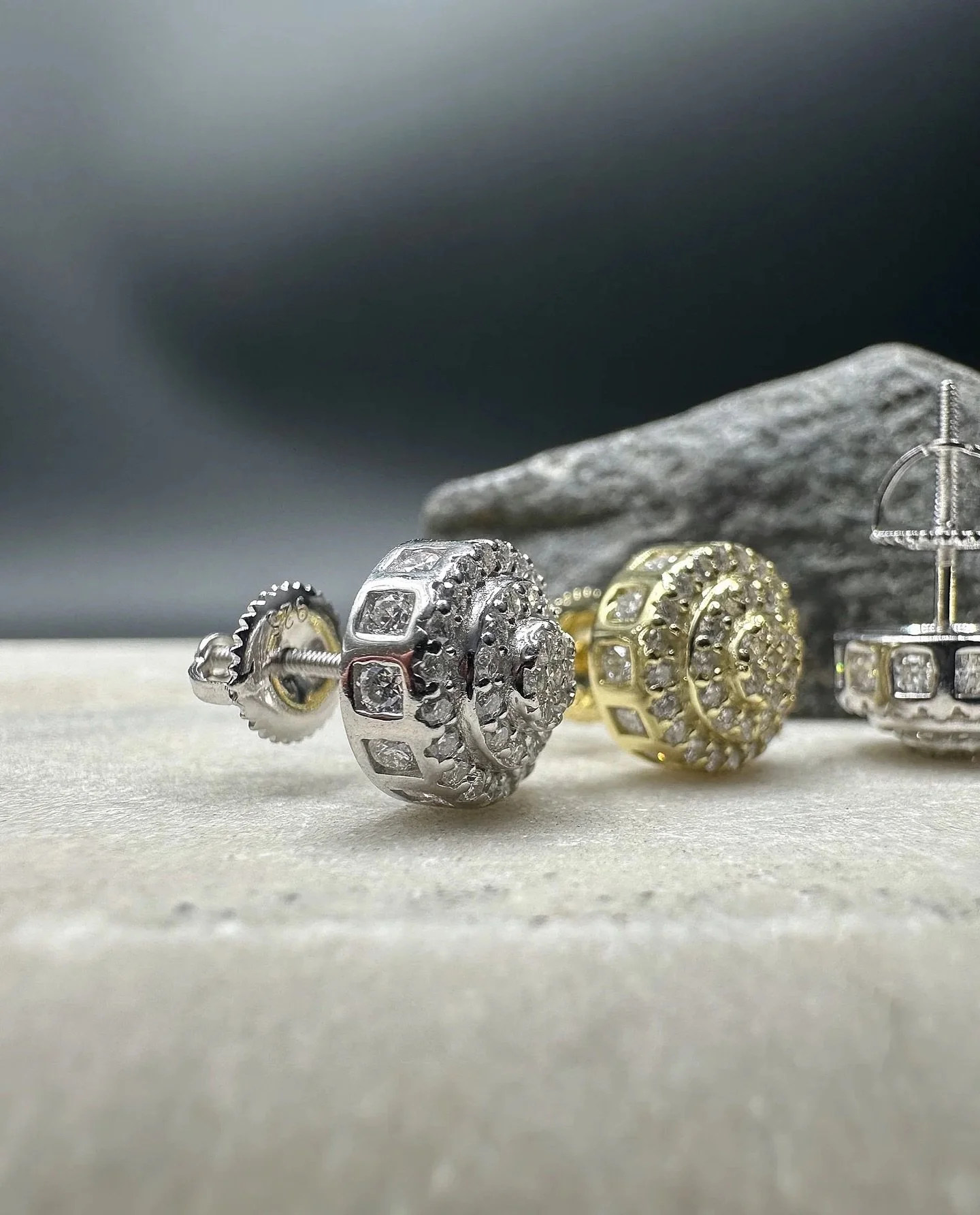 &bull; BKB Ice Dome Studs &mdash; crafted in 925 sterling silver and iced with high-quality lab diamonds for unmatched brilliance. Their rounded dome design and side stone detailing deliver a bold, 3D shine that elevates any look. Perfect balance of 