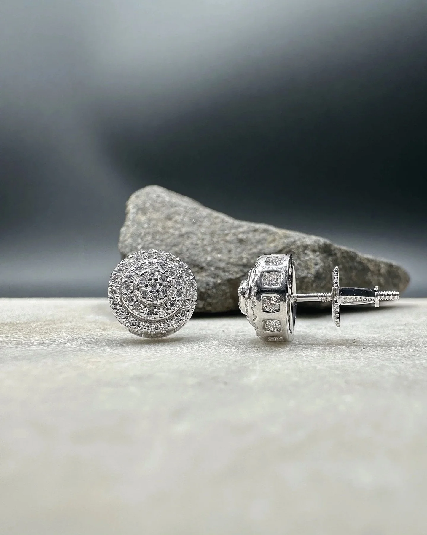 &bull; BKB Ice Dome Studs &mdash; crafted in 925 sterling silver and iced with high-quality lab diamonds for unmatched brilliance. Their rounded dome design and side stone detailing deliver a bold, 3D shine that elevates any look. Perfect balance of 