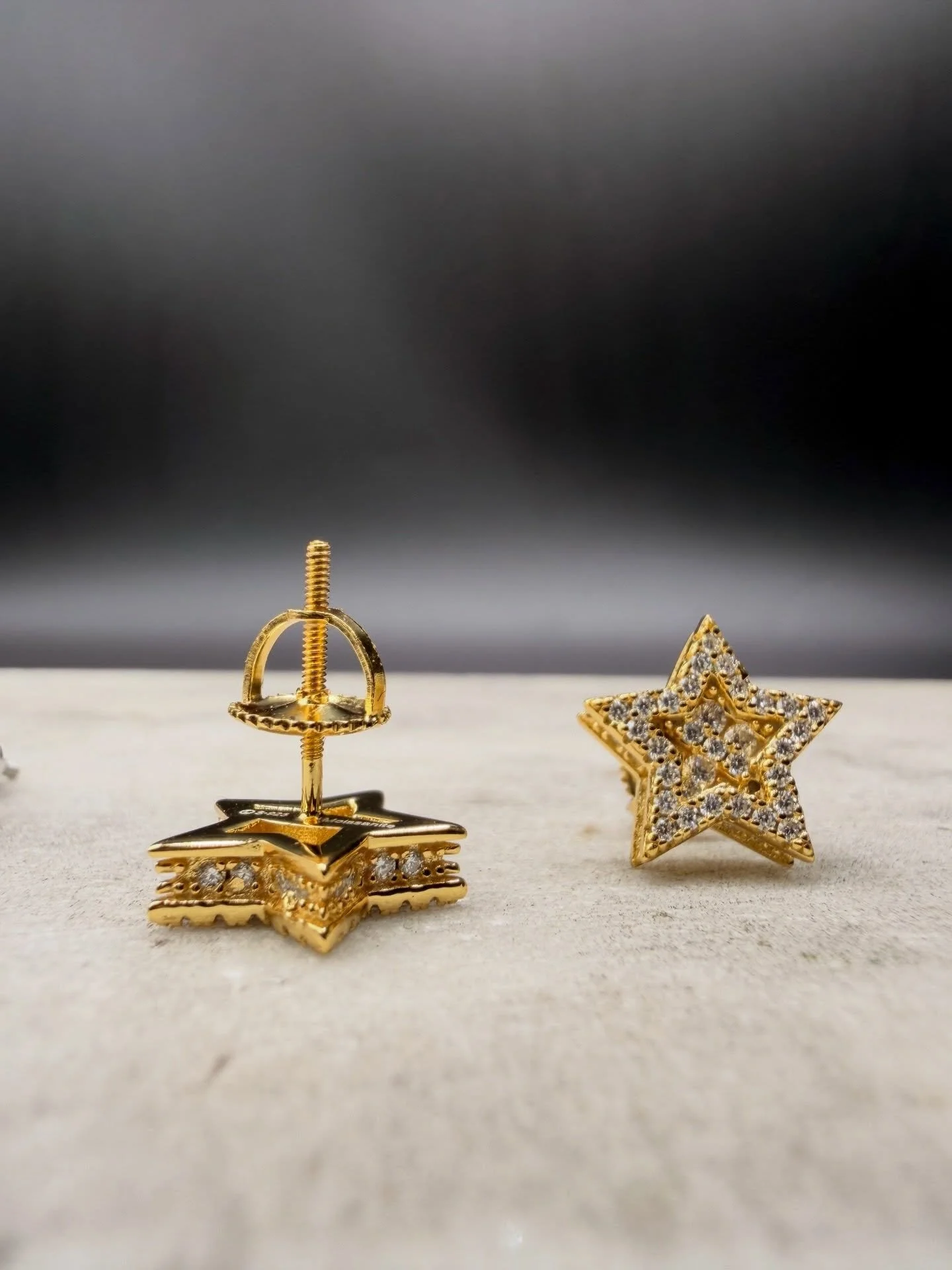 Refined and eye-catching, these lab diamond star earrings are crafted to deliver brilliance with a modern edge. Featuring precision-set stones and secure screw backs for all-day wear, they offer both shine and peace of mind. A clean, standout piece d