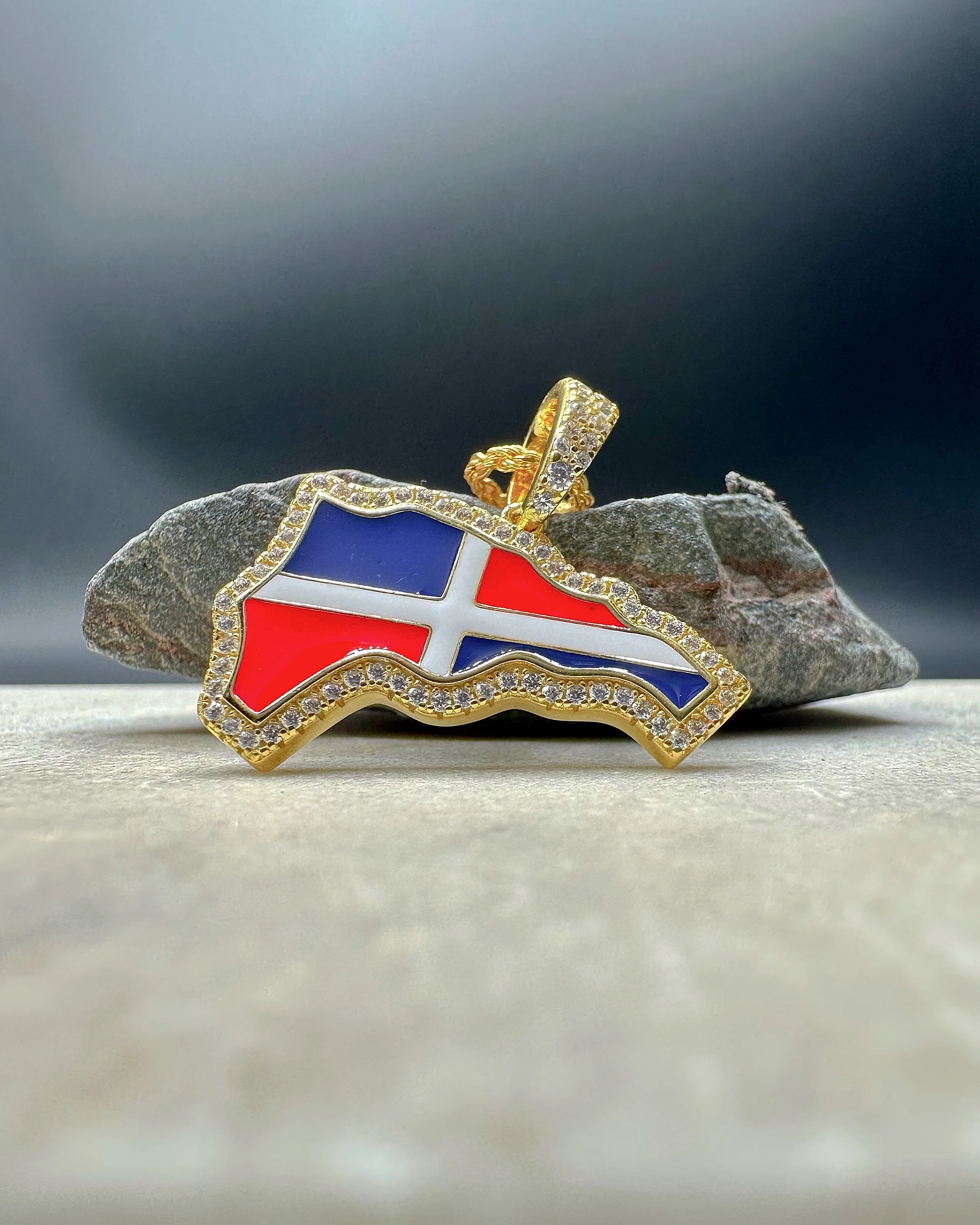 BKB DOMINICAN FLAG PENDANT &bull; ON SALE NOW