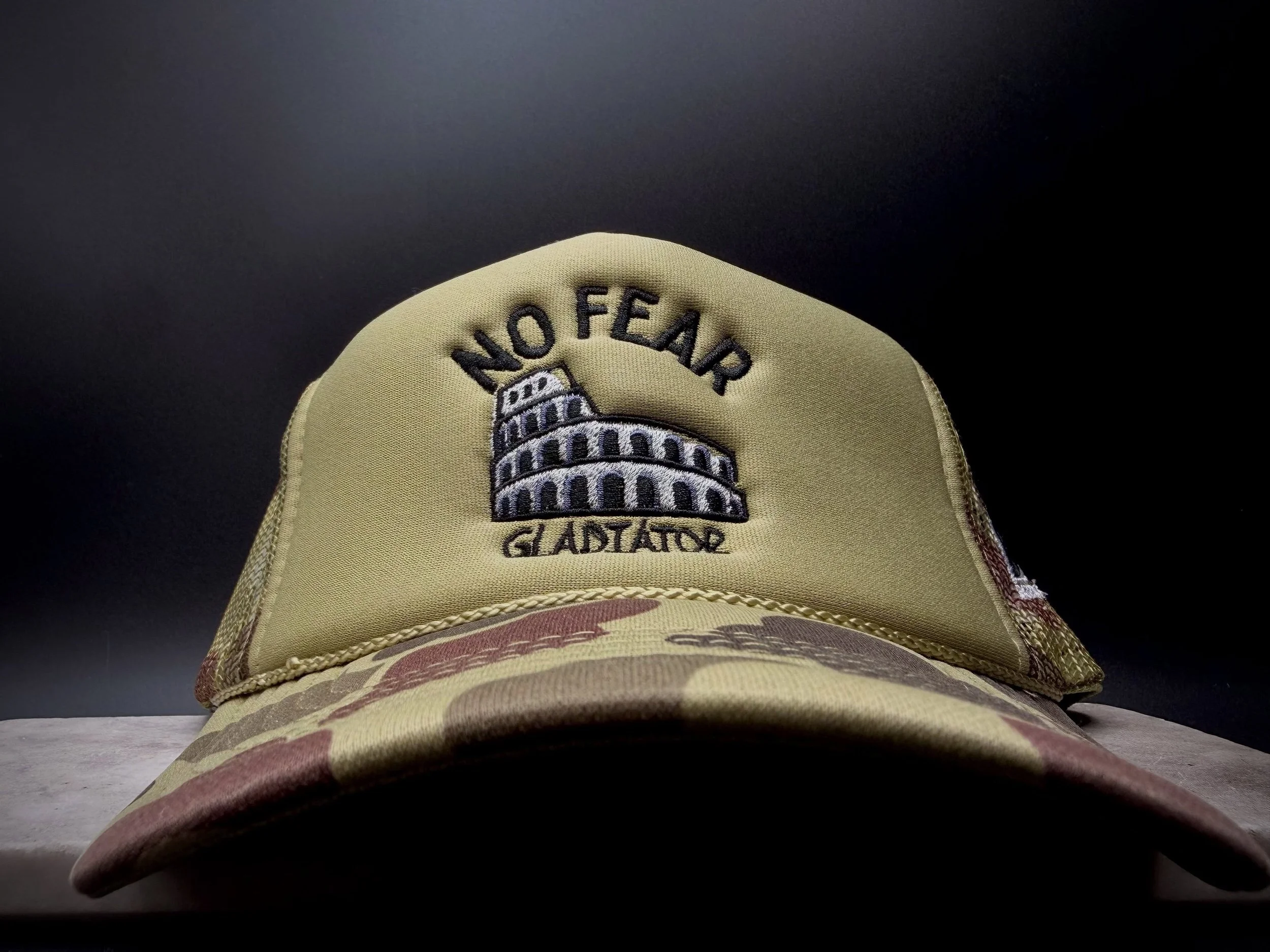 BKB &ldquo;NO FEAR&rdquo; Camo Hats &mdash; 

designed for confidence, built for everyday wear. Featuring premium embroidery, breathable mesh backing, and bold camo colorways that blend streetwear edge with timeless style. Lightweight, comfortable, a