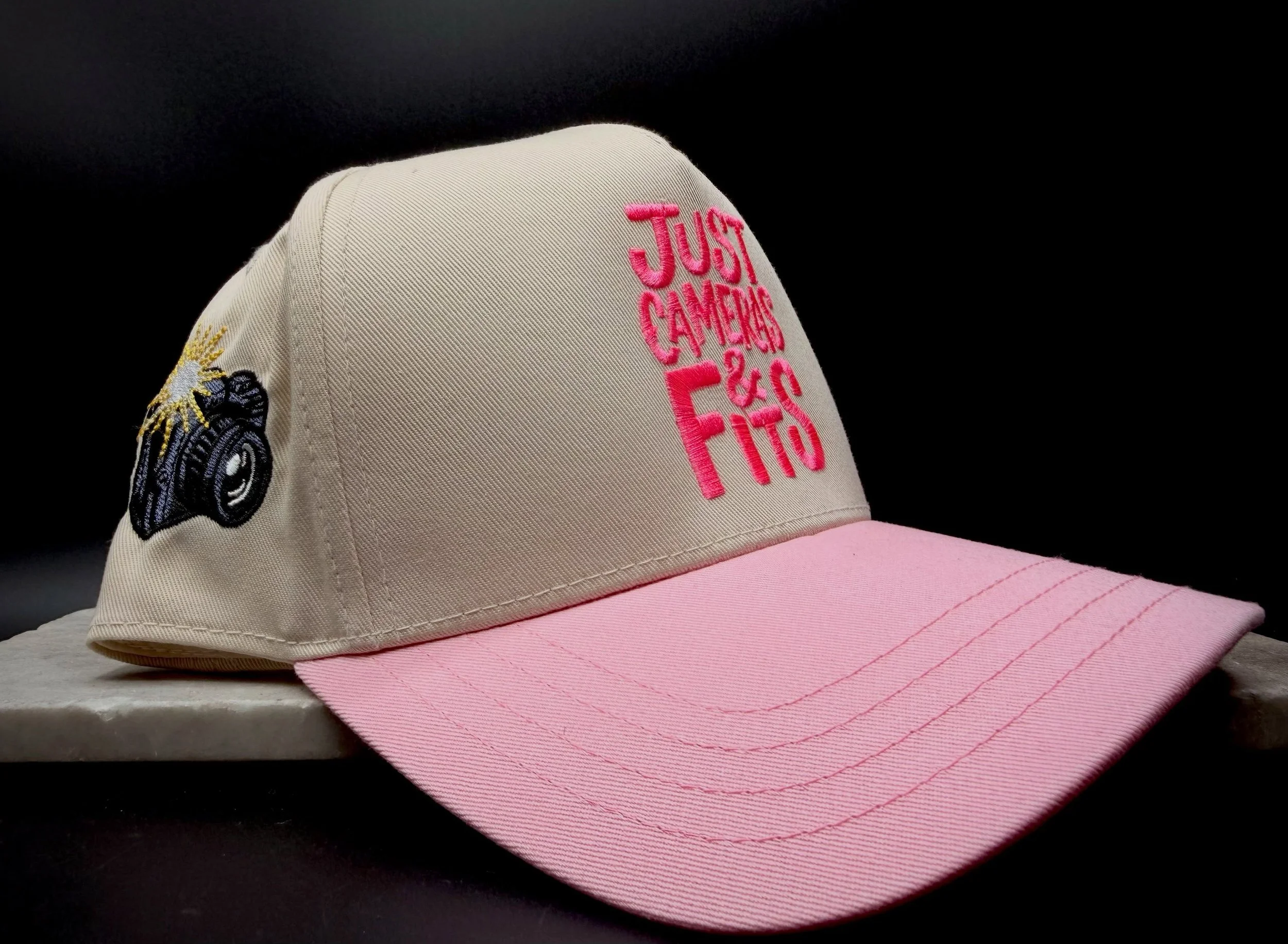 The BKB &ldquo;Just Cameras &amp; Fits&rdquo; five-panel hat is a tribute to creative culture, personal style, and the art of capturing moments.