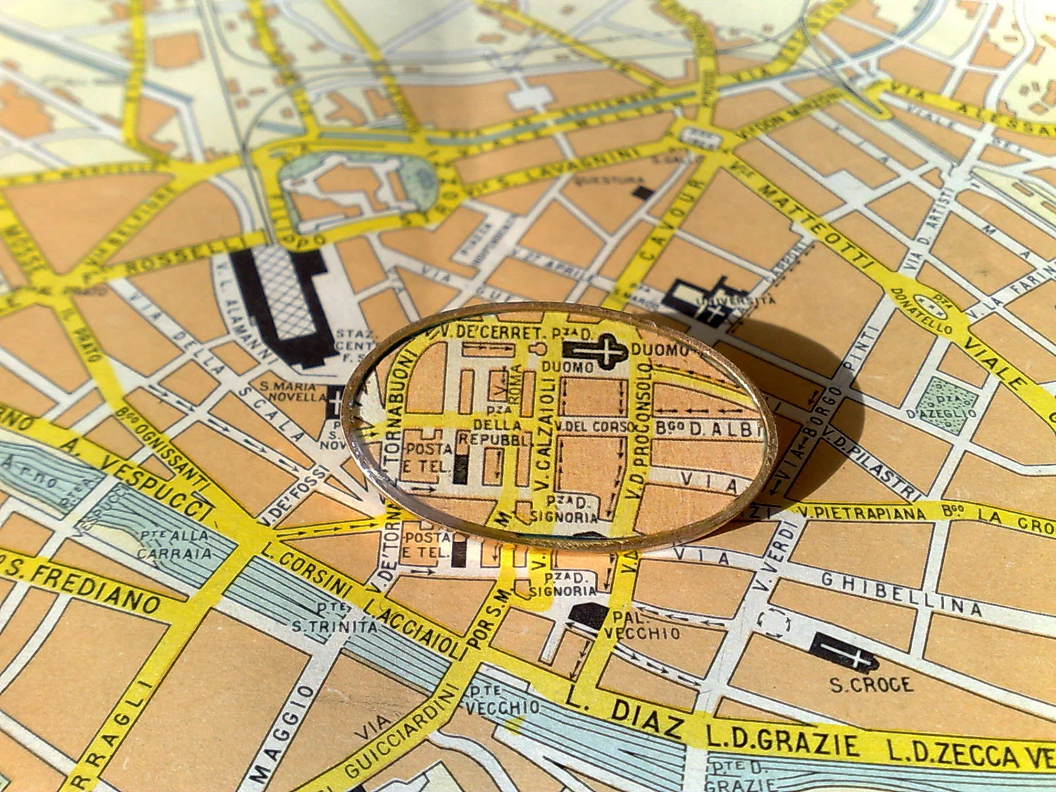 Florence Map Brooch