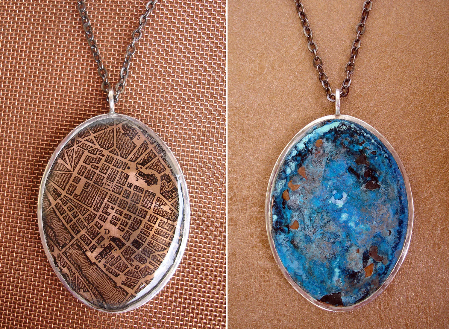 Florence Copper Map Pendant