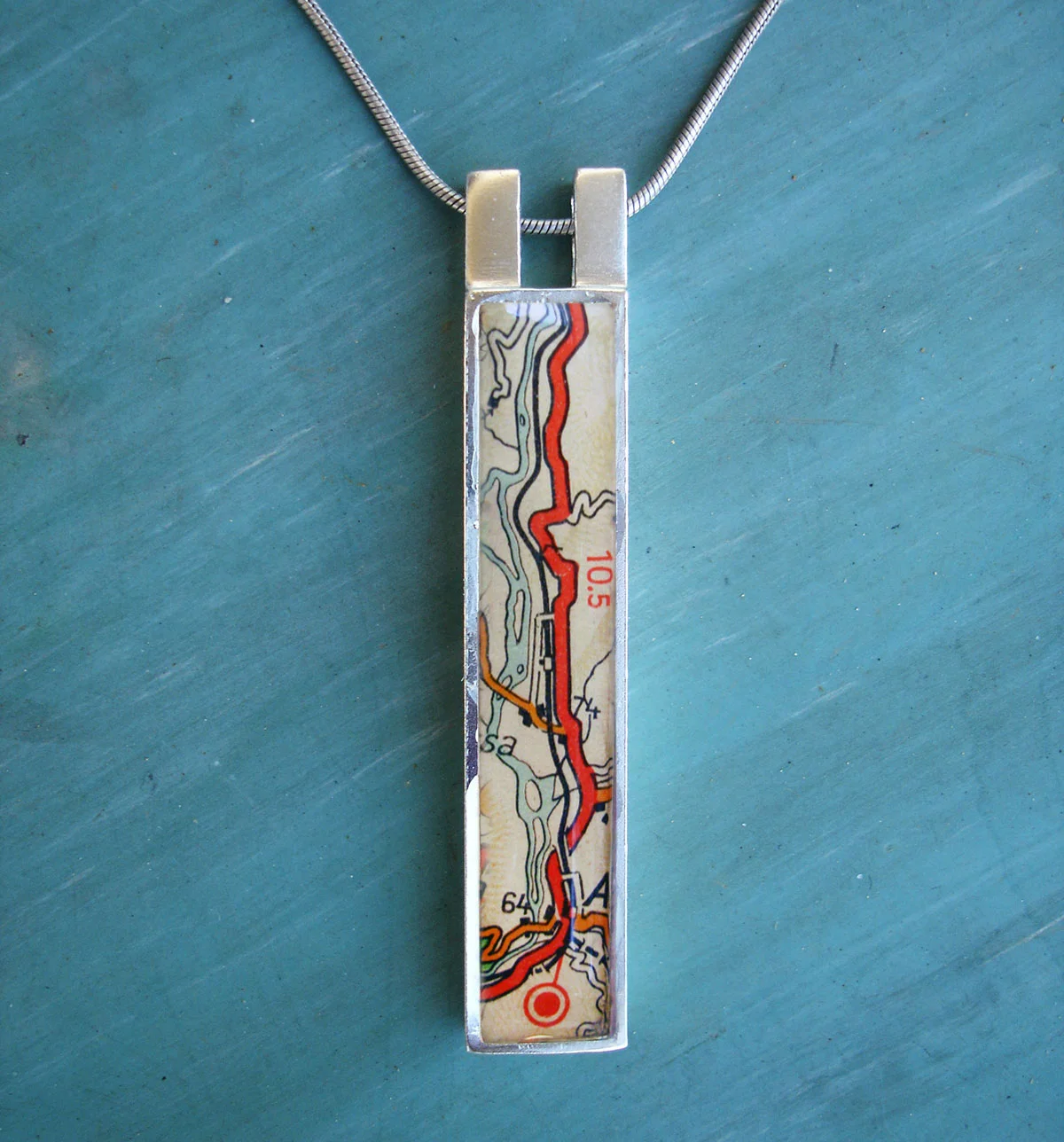Italian Road Map Vertical Pendant