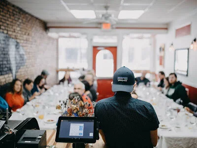 Founder of FARE: eat differently, Kyle Holsinger-Johnson, at a FARE event in 2018.