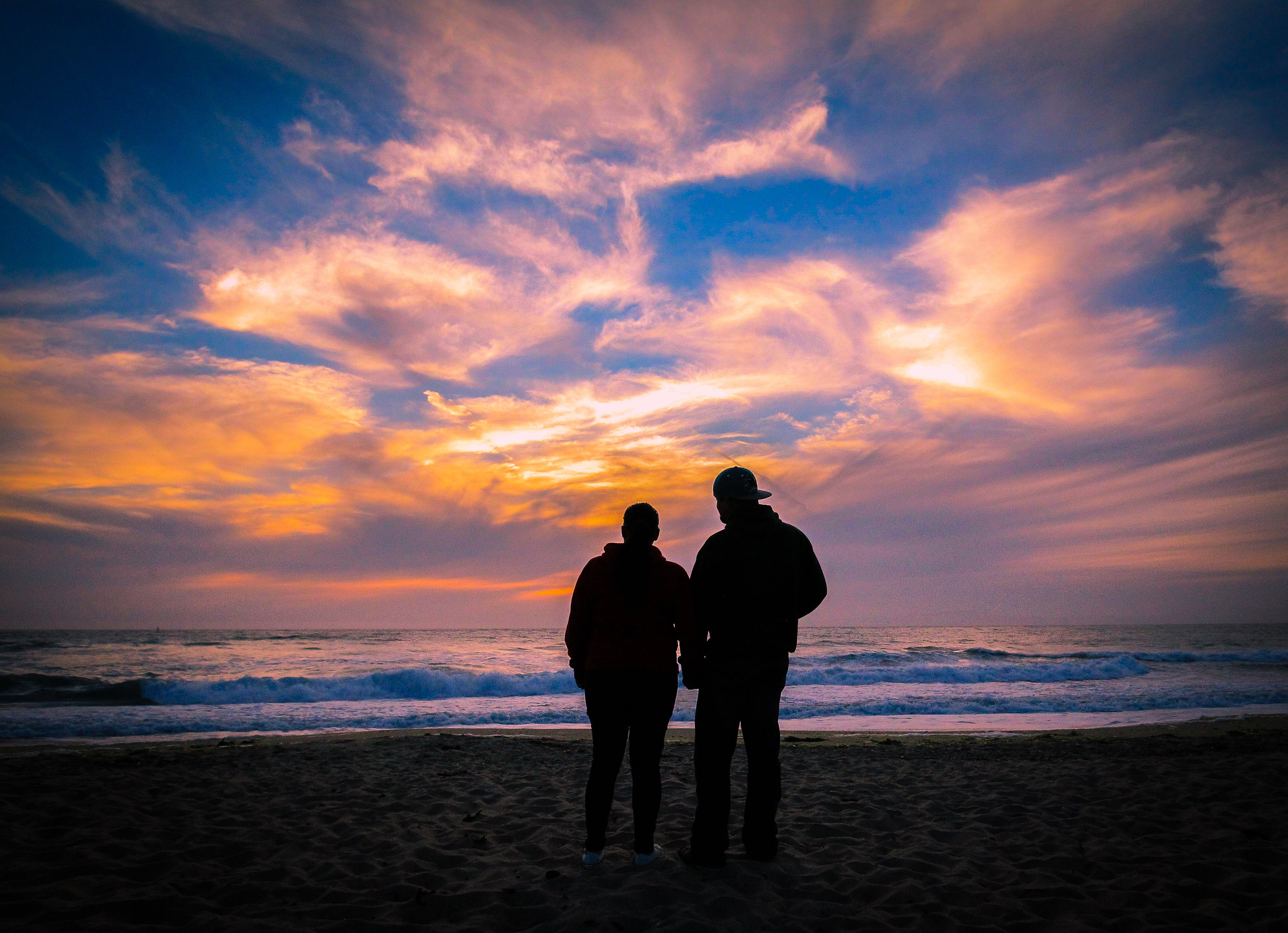  Sunset, people in love, near Cambria, Ca. 