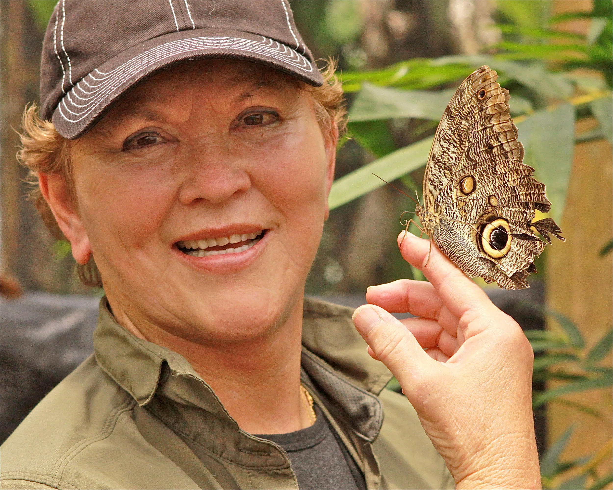  Great Owl Butterfly and me. Ecuador. 