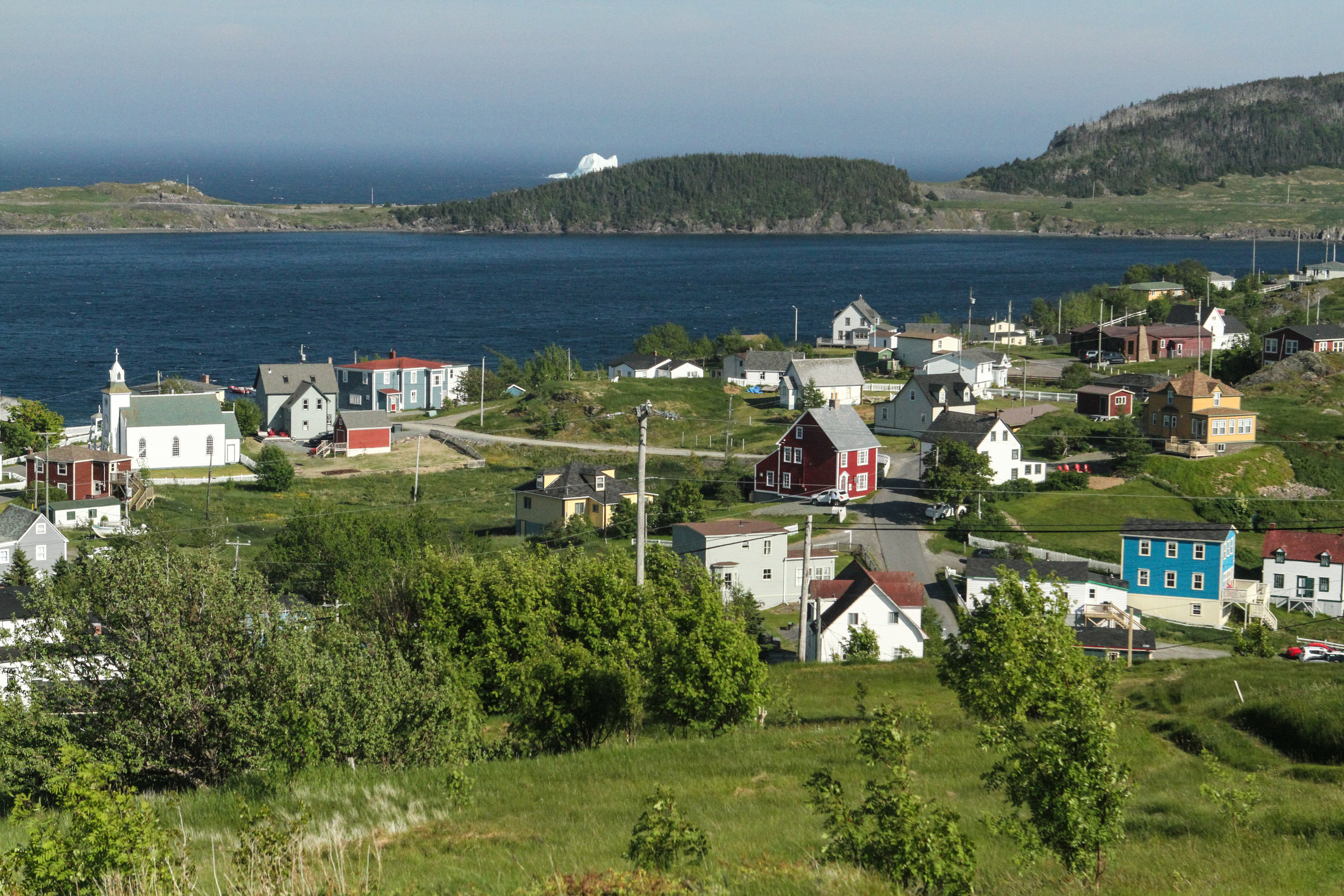  Trinity, Newfoundland, Canada. Note the iceberg in the background. 