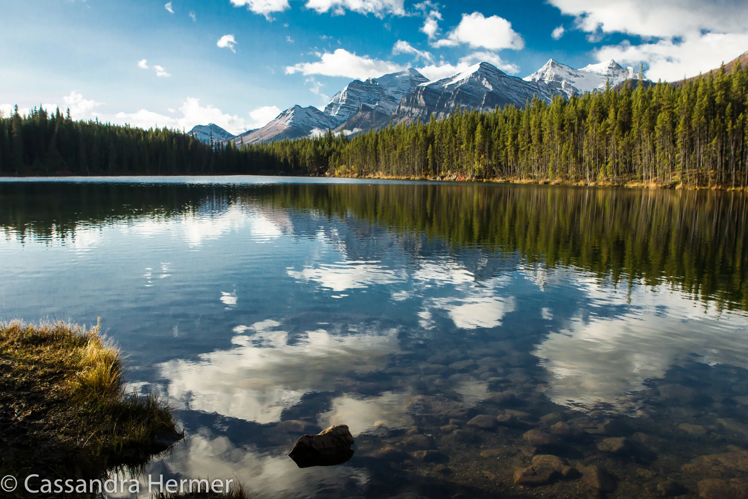  Reflections of clouds , somewhere in Canada. 