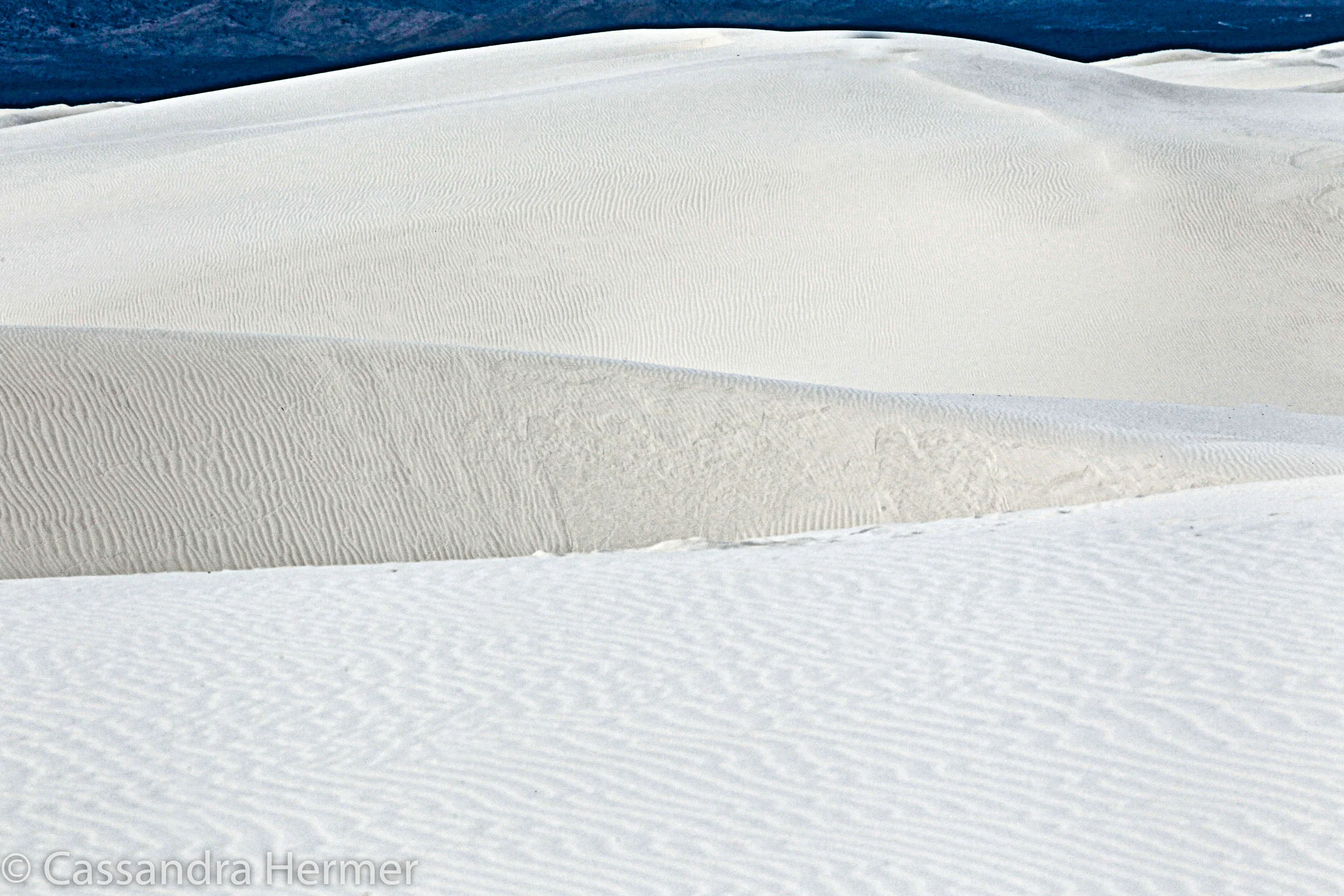  White Sands National Monument, New Mexico. It's interesting the patterns that are created in the sand due to winds. 
