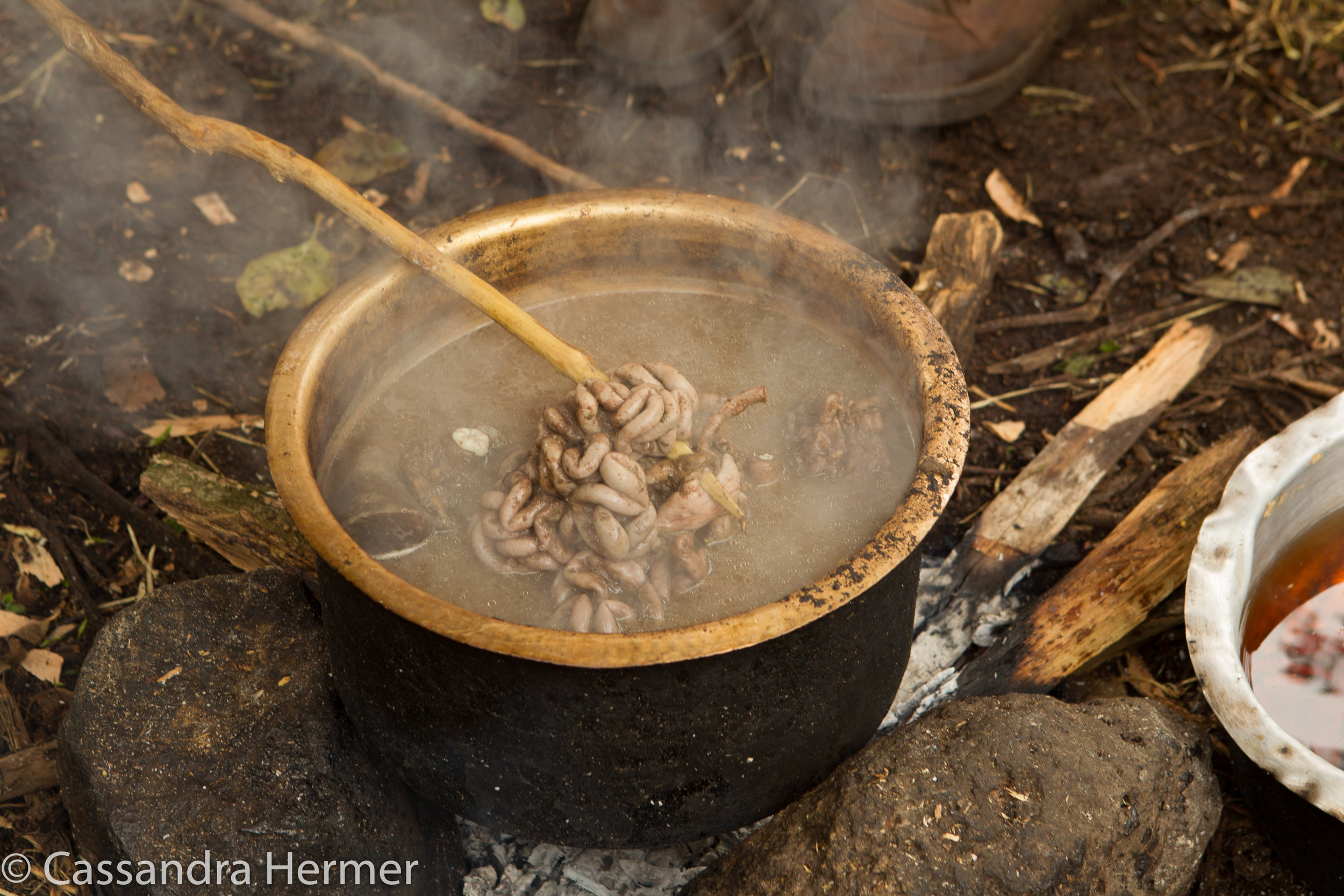  Nothing is wasted from the goat. This “soup” consisted of the heart, lungs, stomach and intestines.  
