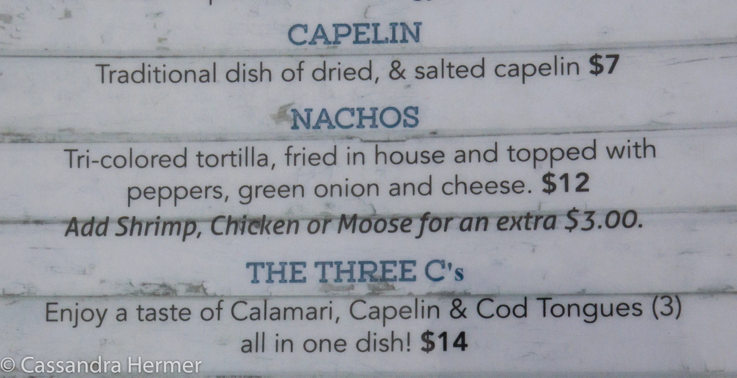  Some eating fare on the menu’s in NL 