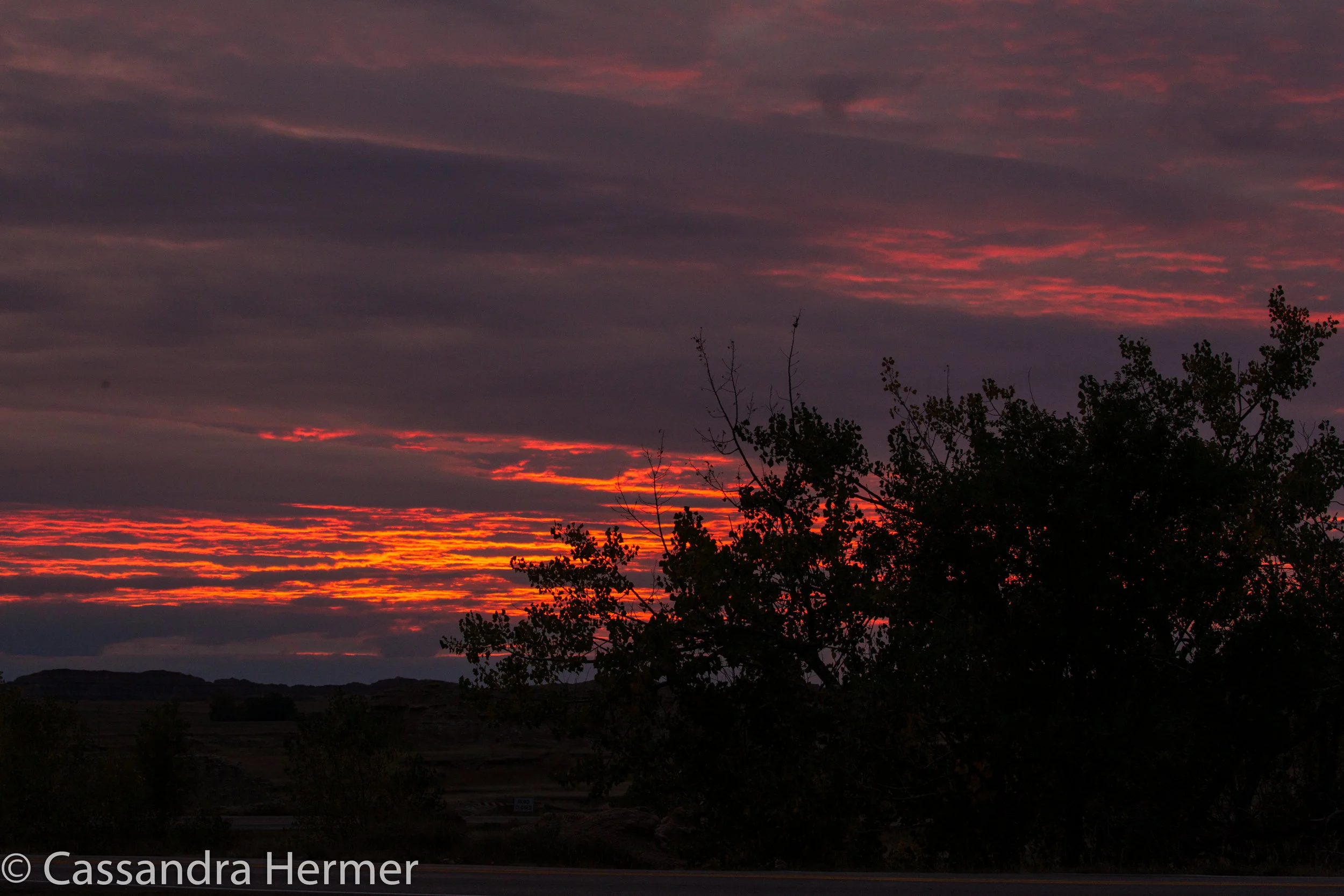  Finally after many overcast days and rain in the Badlands, saw my one and only sunset.  