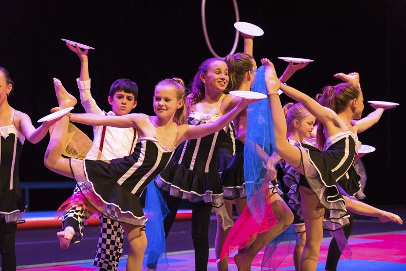 Young CircArts performers on stage