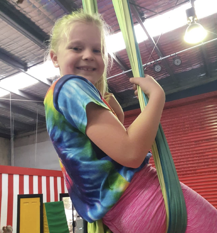 Child on an aerial rope