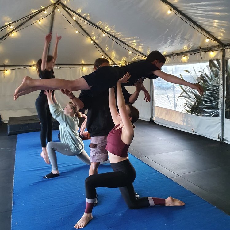 Group of adults training together