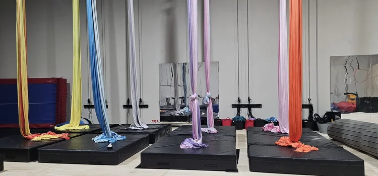 Aerial silks in the CircArts studio