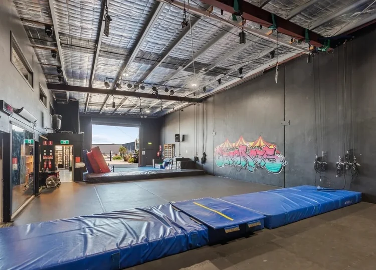Wide view of the CircArts training studio