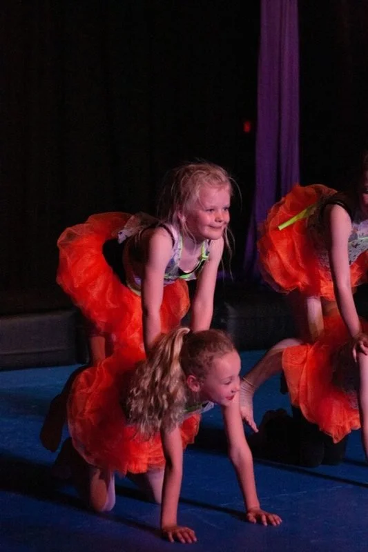 Young acrobats performing in costume