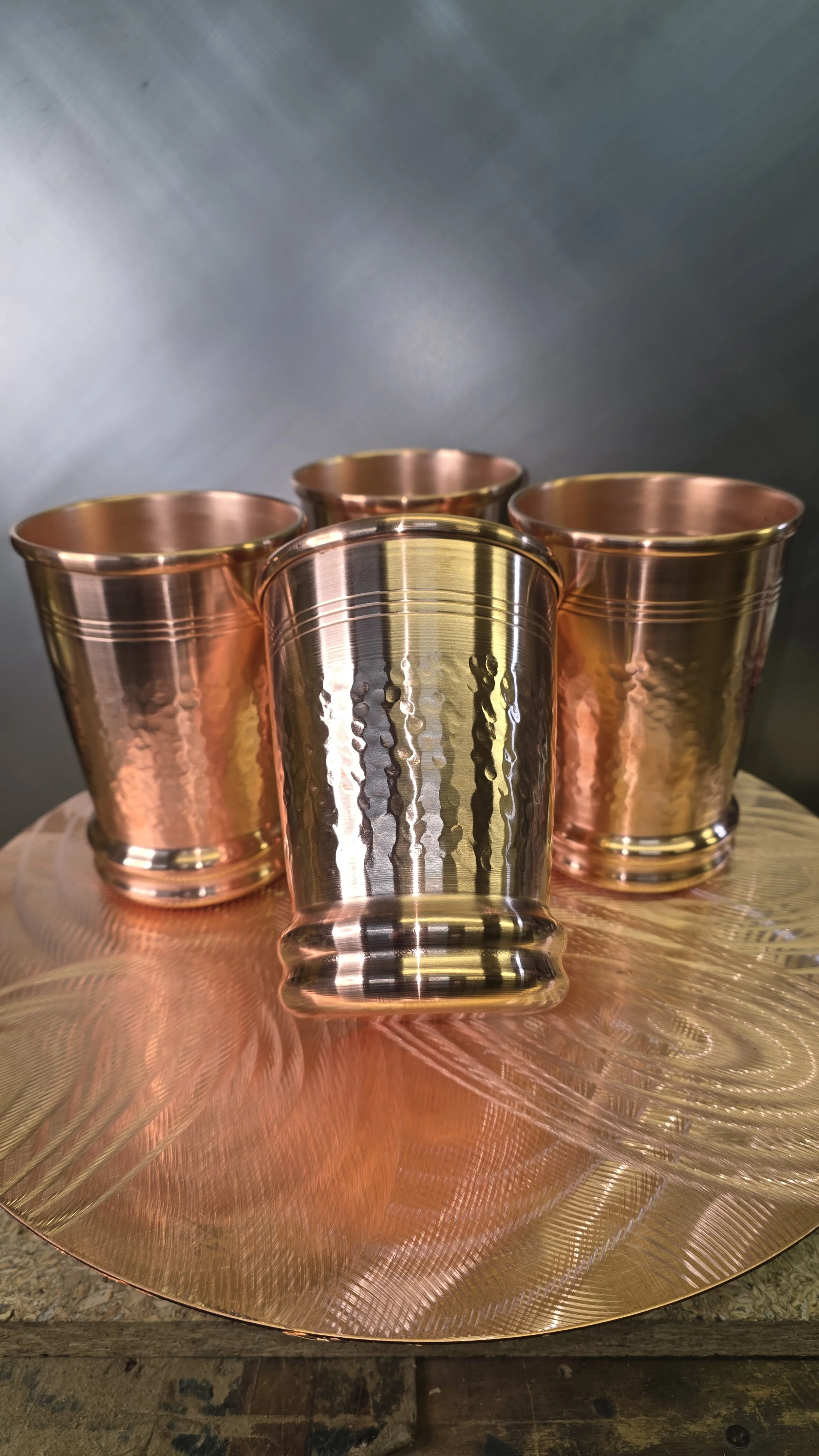 Copper Mugs, set of 4 large hammered, 32fl oz