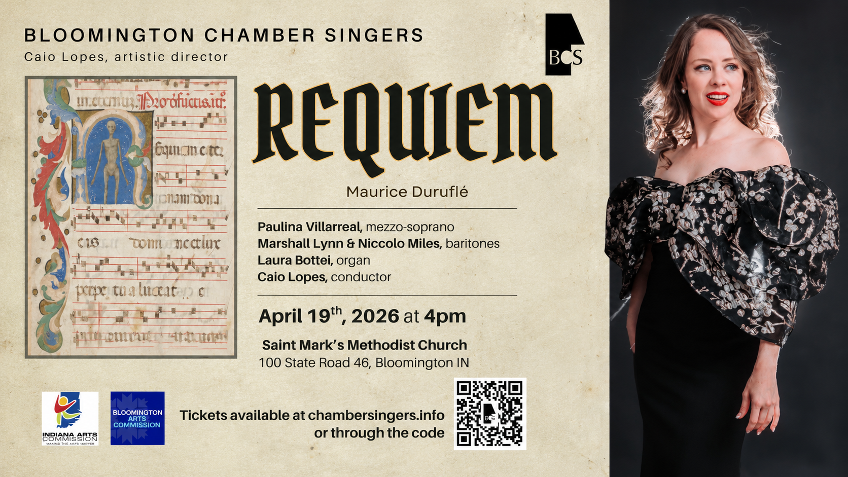 Paulina Villarreal Joins Bloomington Chamber Singers for Duruflé’s Requiem