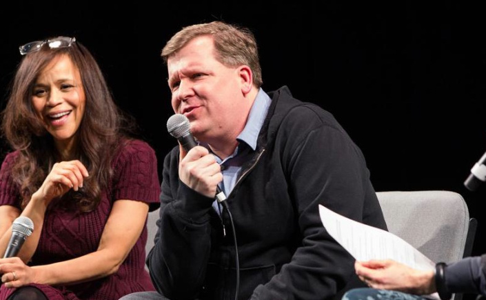 Rosie Perez and playwright David Lindsay-Abaire (Photo: David Andrako)